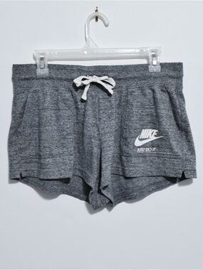 Nike Women's Heather Gray Knit Athletic Lounge Shorts with Drawstring